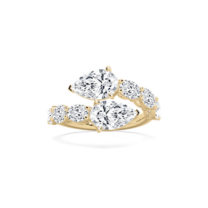4 ⅞ ctw Pear and Oval Lab Grown Diamond Toi et Moi Bypass Ring