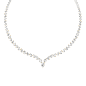 40 ctw Pear Lab Grown Diamond Chevron Tennis Necklace - 18 Inches