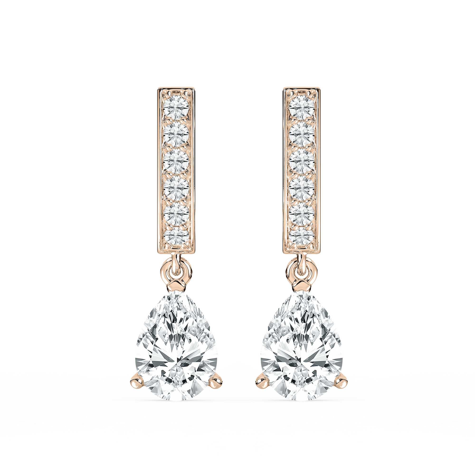 1 ⅔ ctw Pear Lab Grown Diamond Drop Earrings