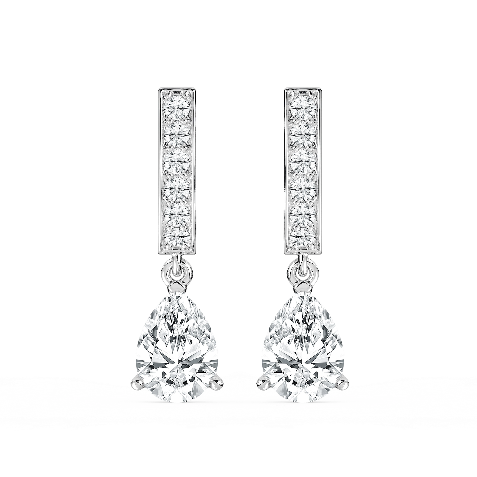 1 ⅔ ctw Pear Lab Grown Diamond Drop Earrings