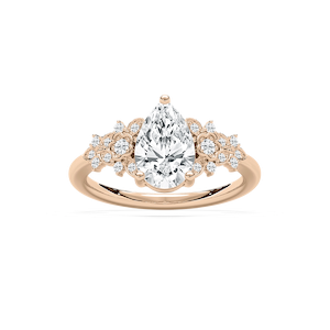 Amal 1 ²⁄₃ ctw Lab Grown Diamond Floral Side Stone Engagement Ring