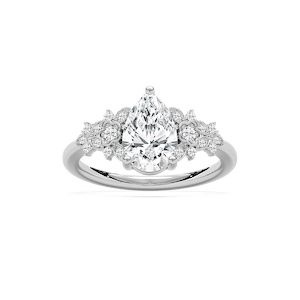 Amal 1 ²⁄₃ ctw Lab Grown Diamond Floral Side Stone Engagement Ring