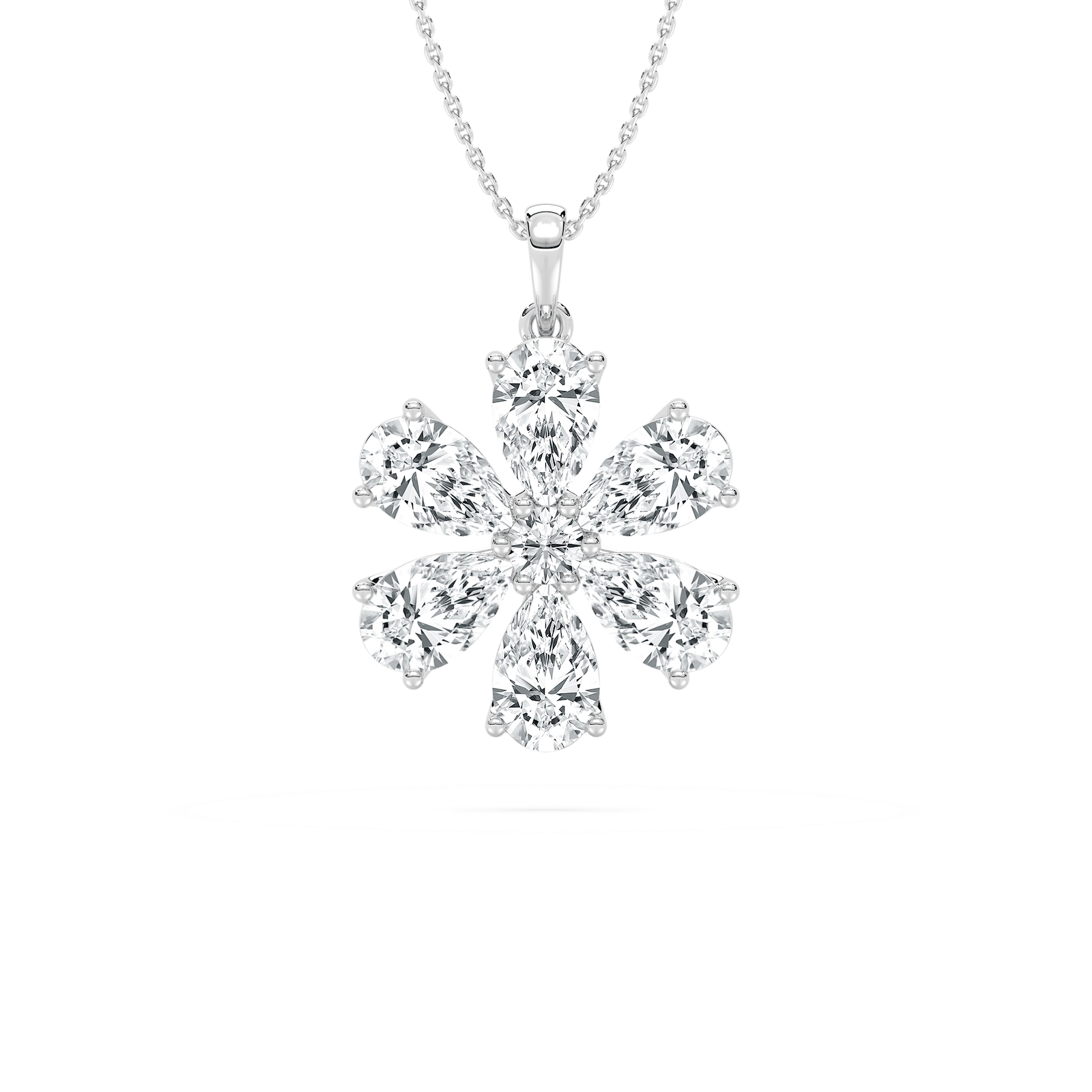 Pear Flower Pendant in Rose Gold