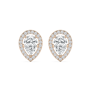 2 ⅓ ctw Pear Lab Grown Diamond Halo Stud Earrings