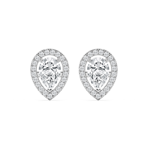 2 ⅓ ctw Pear Lab Grown Diamond Halo Stud Earrings
