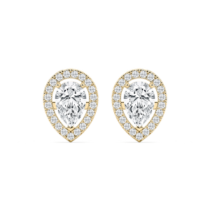 2 ⅓ ctw Pear Lab Grown Diamond Halo Stud Earrings