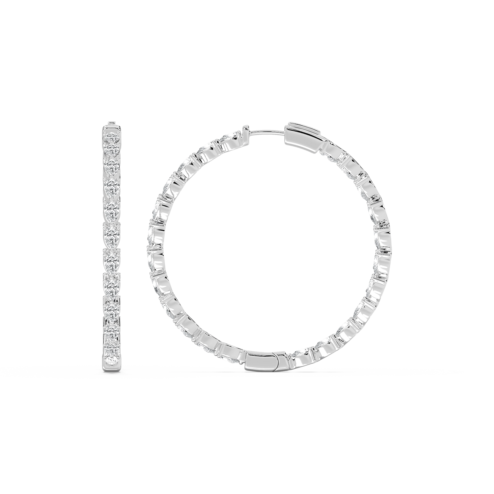 6 ⁷/₈ ctw Pear Lab Grown Diamond Inside Out Hoop Earrings