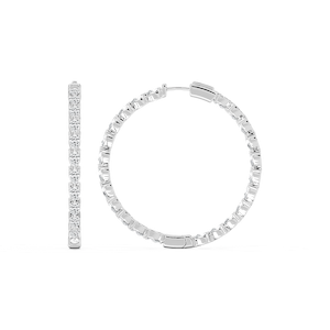 6 ⁷/₈ ctw Pear Lab Grown Diamond Inside Out Hoop Earrings