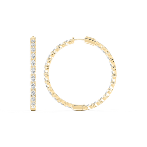 6 ⁷/₈ ctw Pear Lab Grown Diamond Inside Out Hoop Earrings