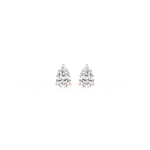 Pear Lab Grown Diamond Classic Three Prong Martini Stud Earrings