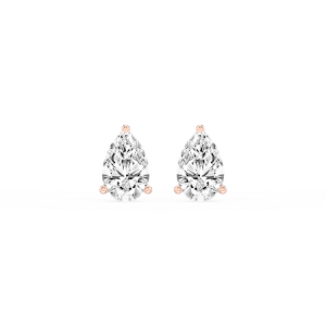 Pear Lab Grown Diamond Classic Three Prong Martini Stud Earrings