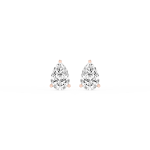 Pear Lab Grown Diamond Classic Three Prong Martini Stud Earrings