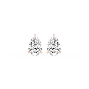 Pear Lab Grown Diamond Classic Three Prong Martini Stud Earrings