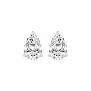 Pear Lab Grown Diamond Classic Three Prong Martini Stud Earrings