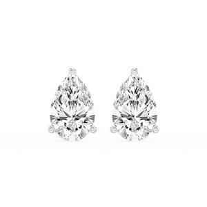Pear Lab Grown Diamond Classic Three Prong Martini Stud Earrings