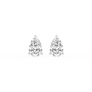 Pear Lab Grown Diamond Classic Three Prong Martini Stud Earrings