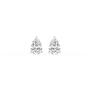 Pear Lab Grown Diamond Classic Three Prong Martini Stud Earrings