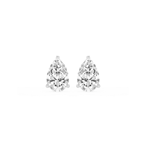 Pear Lab Grown Diamond Classic Three Prong Martini Stud Earrings
