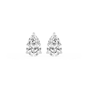 Pear Lab Grown Diamond Classic Three Prong Martini Stud Earrings