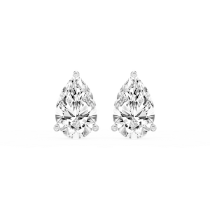 Pear Lab Grown Diamond Classic Three Prong Martini Stud Earrings
