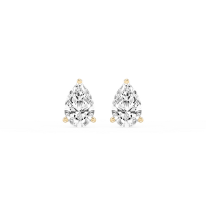 Pear Lab Grown Diamond Classic Three Prong Martini Stud Earrings