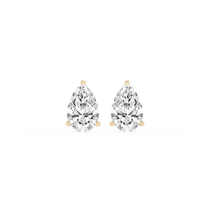 Pear Lab Grown Diamond Classic Three Prong Martini Stud Earrings