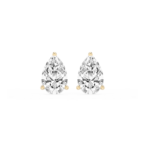 Pear Lab Grown Diamond Classic Three Prong Martini Stud Earrings