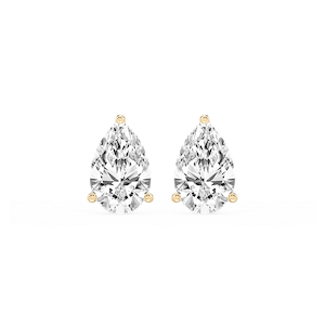 Pear Lab Grown Diamond Classic Three Prong Martini Stud Earrings