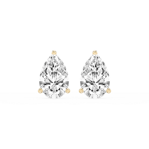 Pear Lab Grown Diamond Classic Three Prong Martini Stud Earrings