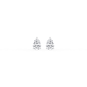 Pear Lab Grown Diamond Classic Three Prong Martini Threaded Stud Earrings
