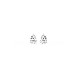 Pear Lab Grown Diamond Classic Three Prong Martini Threaded Stud Earrings