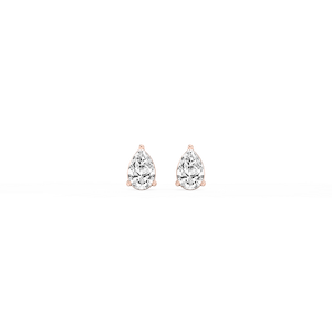 Pear Lab Grown Diamond Three Prong Basket Stud Earrings