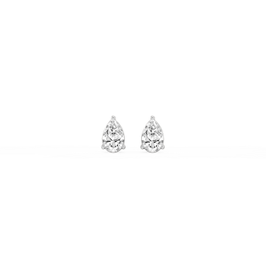 Pear Lab Grown Diamond Three Prong Basket Stud Earrings