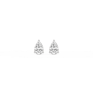 Pear Lab Grown Diamond Three Prong Basket Stud Earrings