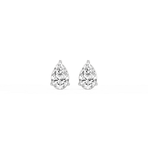 Pear Lab Grown Diamond Three Prong Basket Stud Earrings