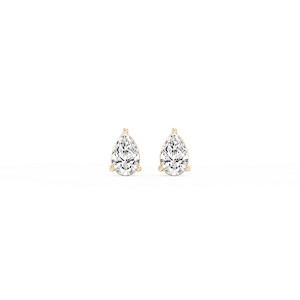 Pear Lab Grown Diamond Three Prong Basket Stud Earrings