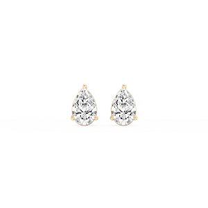 Pear Lab Grown Diamond Three Prong Basket Stud Earrings