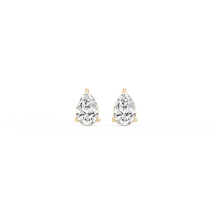 Pear Lab Grown Diamond Three Prong Basket Stud Earrings