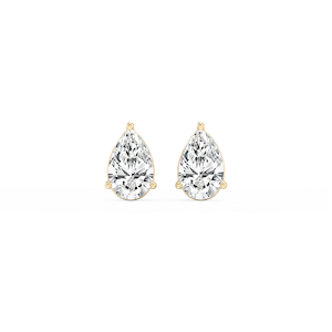 Pear Lab Grown Diamond Three Prong Basket Stud Earrings