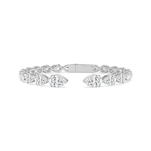 13 ⁷⁄₈ ctw Pear Lab Grown Diamond Graduated Cuff Bracelet  - 7 Inches