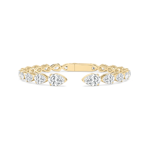 13 ⁷⁄₈ ctw Pear Lab Grown Diamond Graduated Cuff Bracelet  - 7 Inches