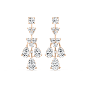 6 ctw Pear & Round Lab Grown Diamond Dangle Earrings