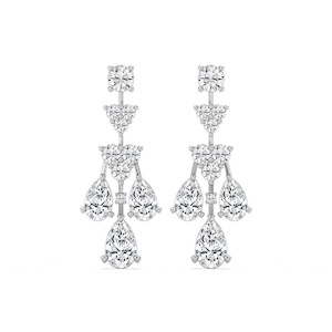 6 ctw Pear & Round Lab Grown Diamond Dangle Earrings