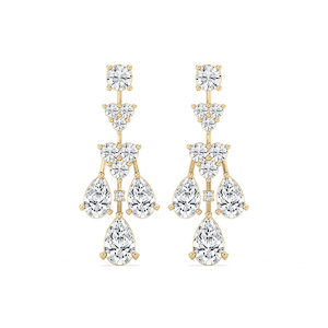 6 ctw Pear & Round Lab Grown Diamond Dangle Earrings