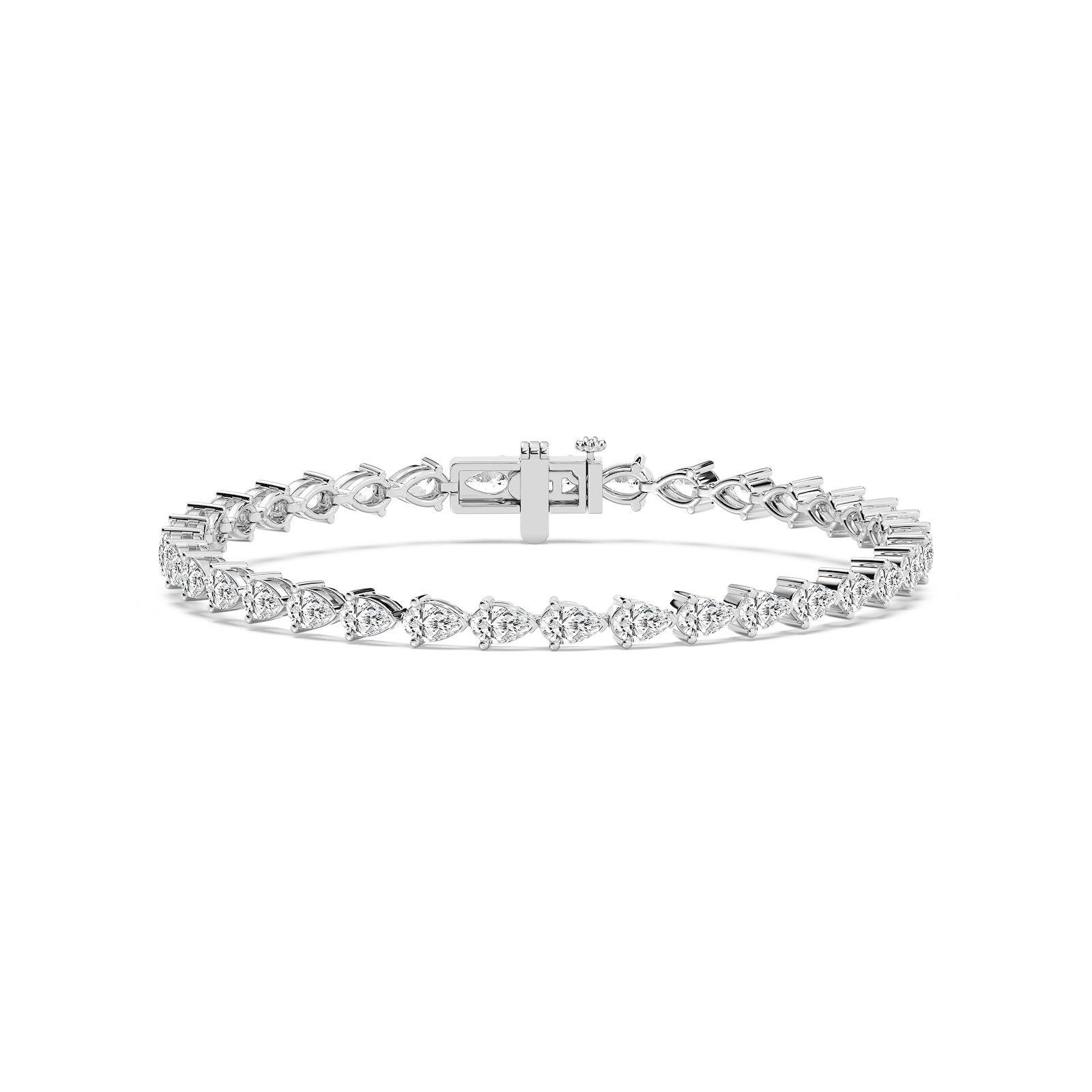 4 ⁷⁄₈ ctw Pear Lab Grown Diamond East West Tennis Bracelet  - 7 Inches