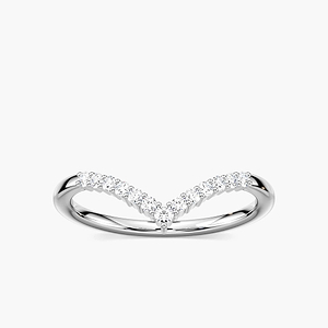 Penelope 1/8 ctw Round Lab Grown Diamond Chevron Curved Band