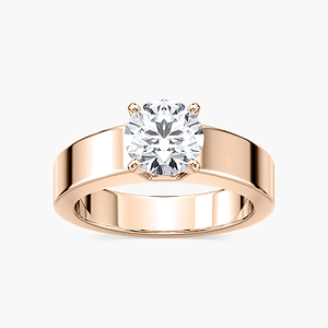 Penny Lab Grown Diamond Wide Band Solitaire Engagement Ring