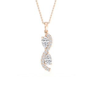 1 ctw Pear and Round Lab Grown Diamond Perfect Pair Infinity Pendant - 18 Inches