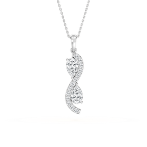 1 ctw Pear and Round Lab Grown Diamond Perfect Pair Infinity Pendant - 18 Inches