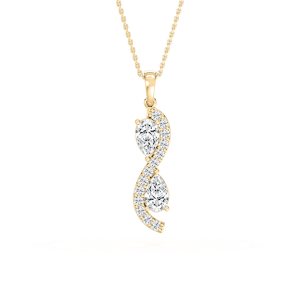 1 ctw Pear and Round Lab Grown Diamond Perfect Pair Infinity Pendant - 18 Inches